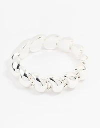 Bracelet stretch en forme de goutte d’eau en argent