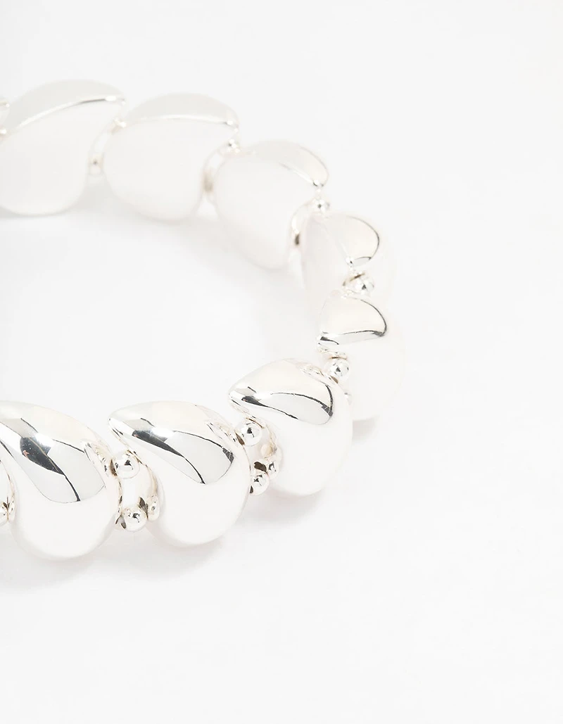 Bracelet stretch en forme de goutte d’eau en argent