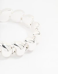 Bracelet stretch en forme de goutte d’eau en argent