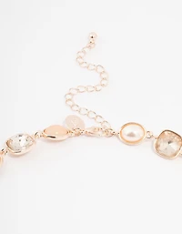 Gold Short Acrylic Necklace