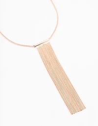 Collier chaîne à pompons en or rose