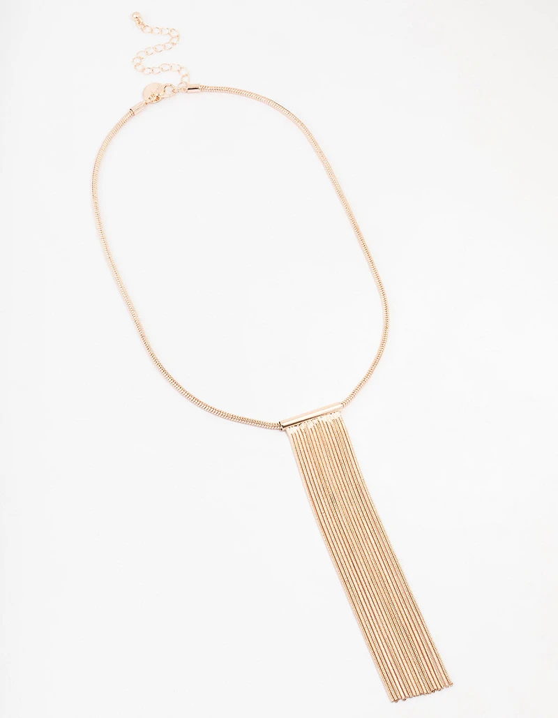 Collier chaîne à pompons en or rose