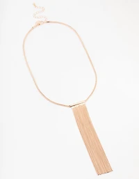 Collier chaîne à pompons en or rose