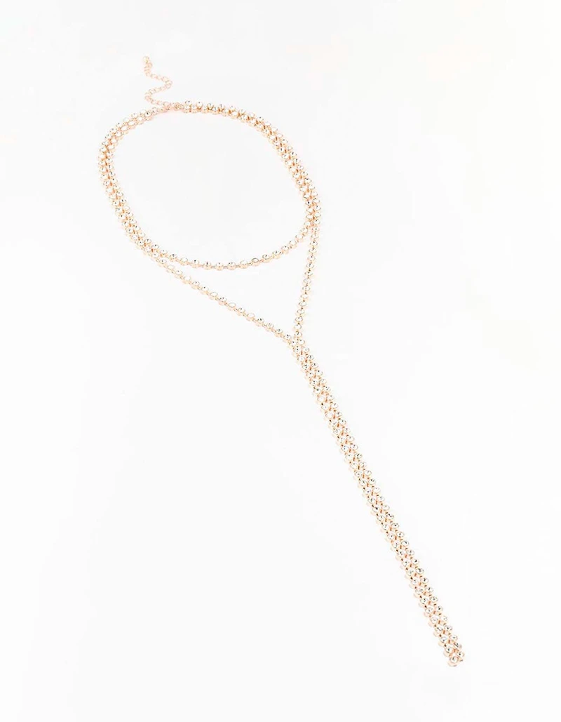 Collier Lariat Diamante en Or Rose