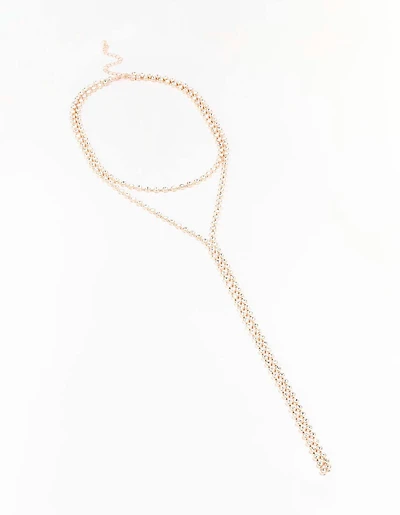 Collier Lariat Diamante en Or Rose