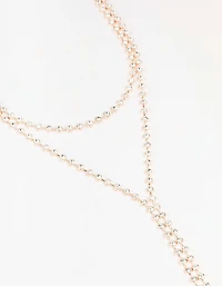 Collier Lariat Diamante en Or Rose