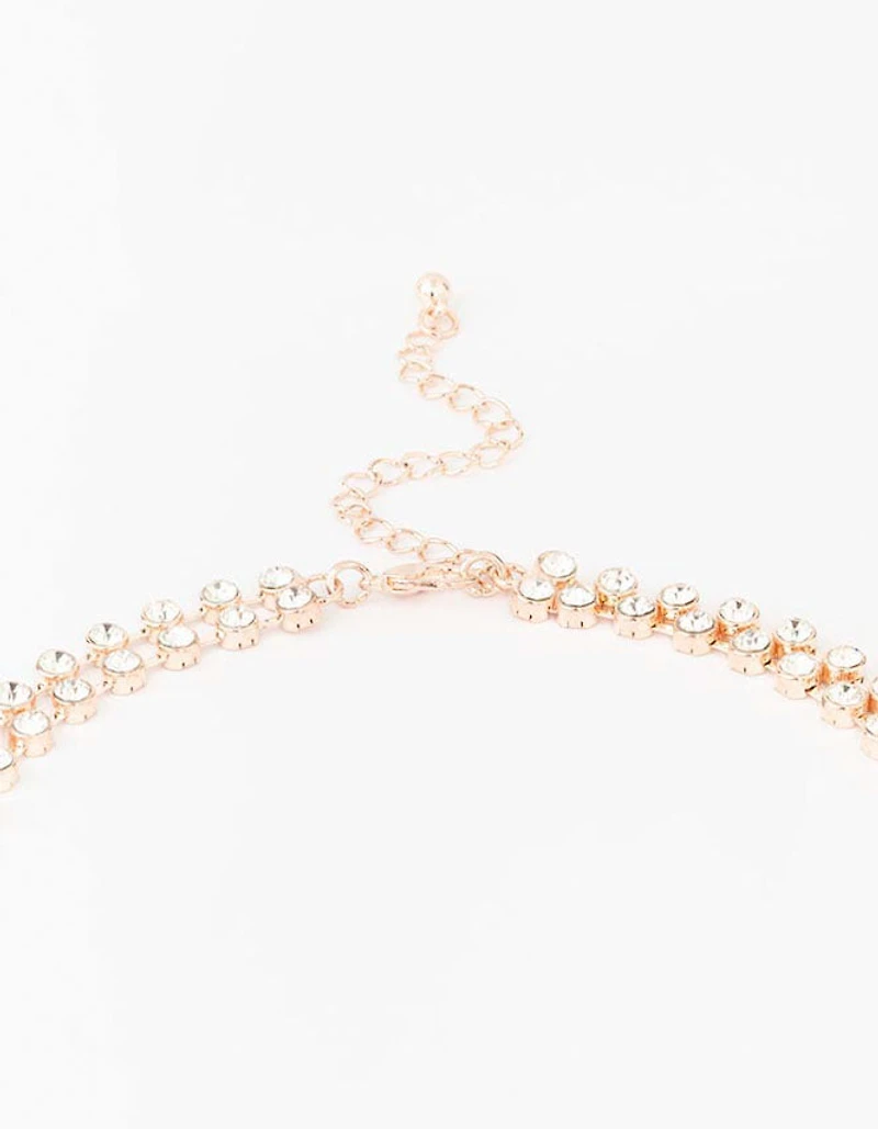 Collier Lariat Diamante en Or Rose