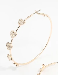 Rose Gold Heart Hoop Earrings