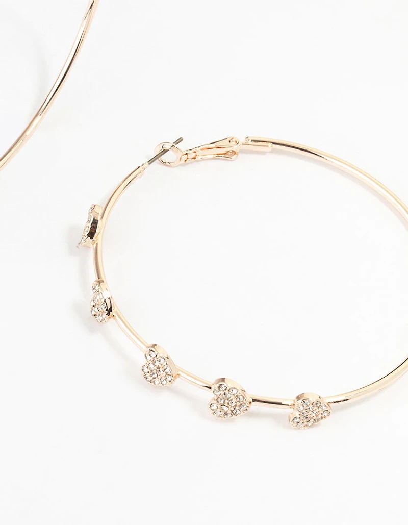 Rose Gold Heart Hoop Earrings