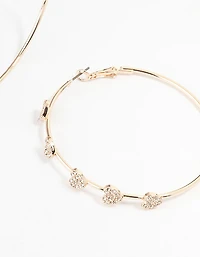 Rose Gold Heart Hoop Earrings