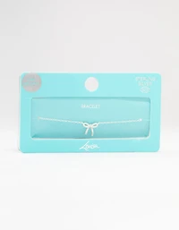 Sterling Silver Cubic Zirconia Bow Bracelet
