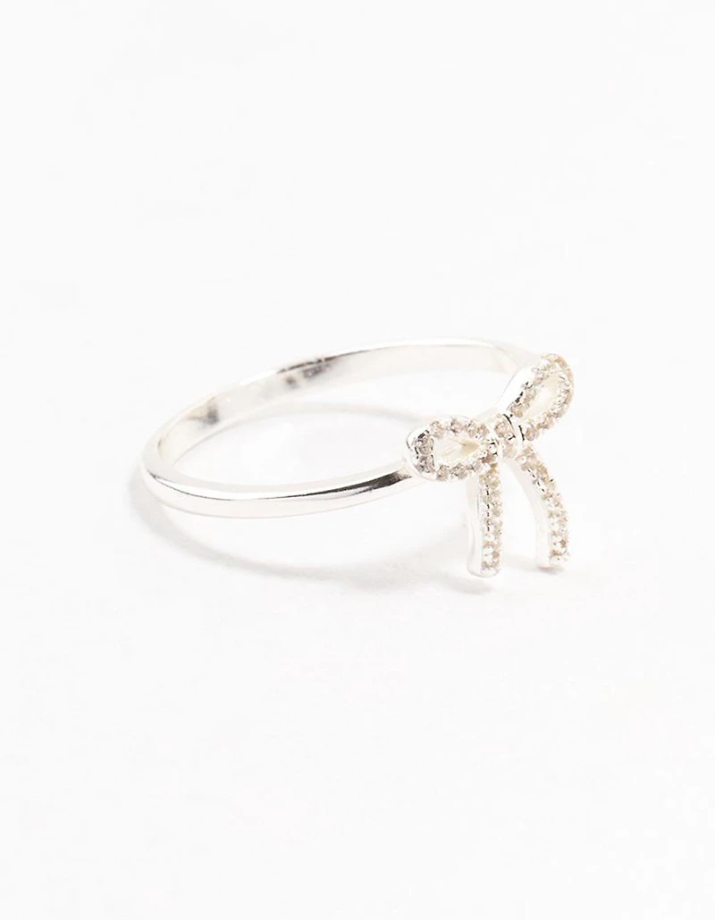 Sterling Silver Cubic Zirconia Bow Ring