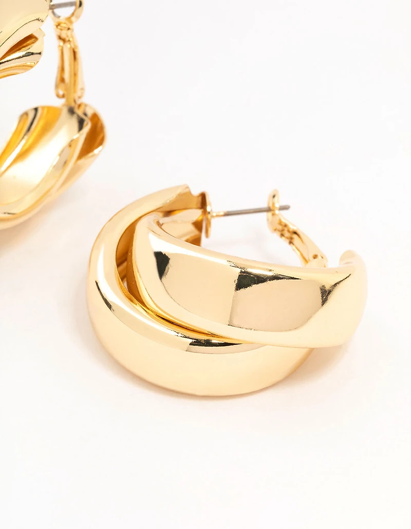 Gold Double Layered Hoop Earrings