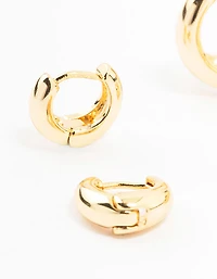 Gold Plated Clean Hoop Earrings 3-Pack