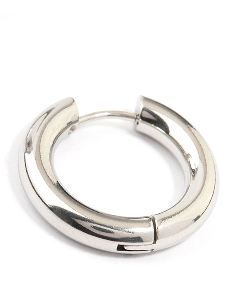 Waterproof Stainless Steel Thick Clicker Hoop Earrings 22 MM