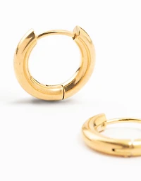Waterproof Gold Plated Stainless Steel Core Clicker Earrings 16 MM