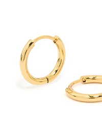 Waterproof Gold Plated Stainless Steel Core Clicker Earrings 14 MM