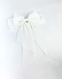 Opaque Draped Fabric Bow Clip