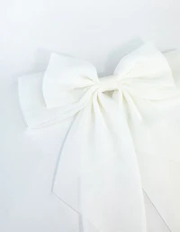 Opaque Draped Fabric Bow Clip