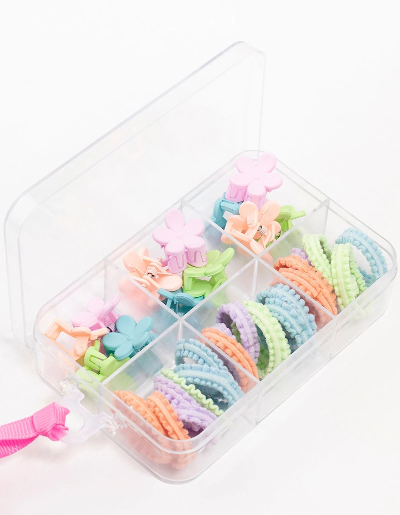Kids Mixed Pastel Hair Ties & Clips Pack