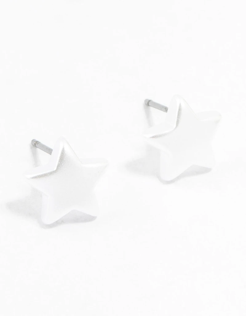 Plastic Star Pearl Stud Earrings