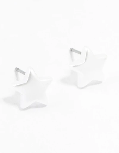 Plastic Star Pearl Stud Earrings