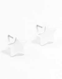 Plastic Star Pearl Stud Earrings