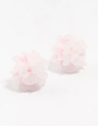 Plastic Dahlia Flower Stud Earrings