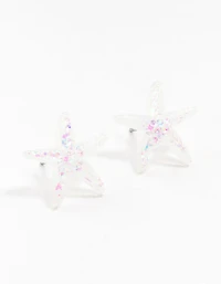 Acrylic Starfish Stud Earrings