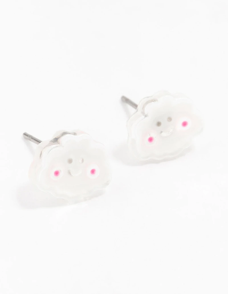 Smiley Cloud Stud Earrings