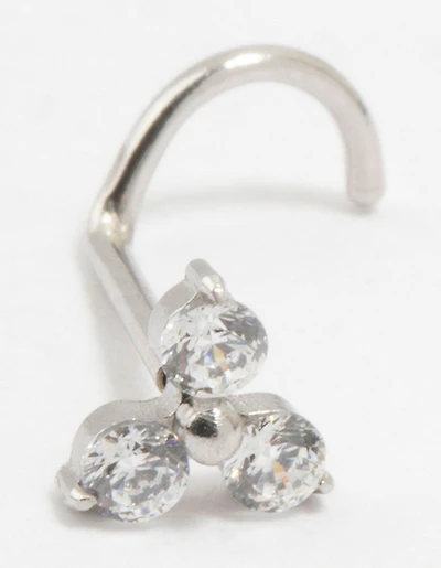 Stud de nez sans filetage en fleur d’acier chirurgicale