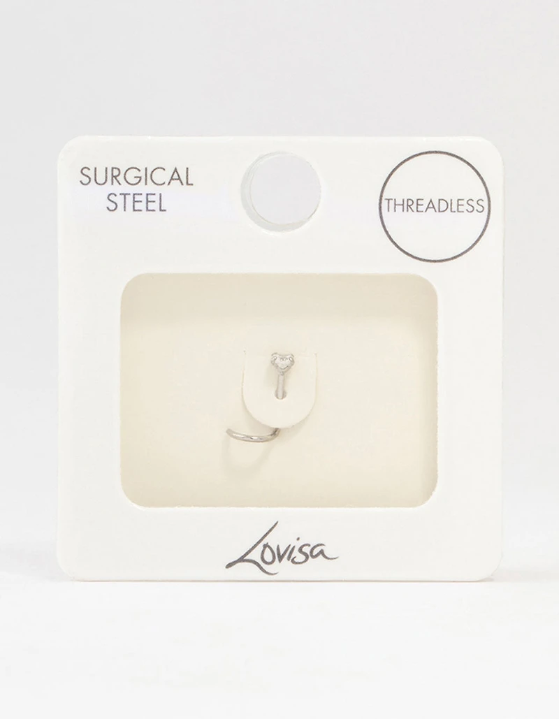 Surgical Steel Single Cubic Zirconia Threadless Nose Stud