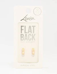 Gold Plated Surgical Steel Chunky Hoop Flat Backs 2-Pack