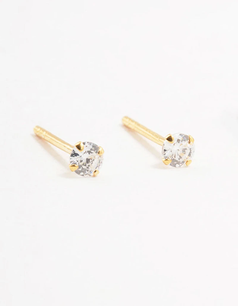 Gold Plated Sterling Silver Mini Starburst Earrings 2-Pack