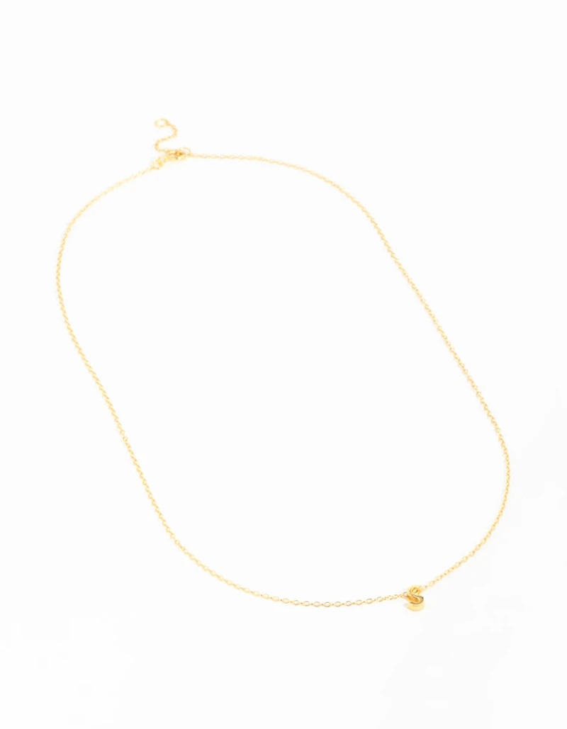 Gold Plated Sterling Silver Letter S Necklace