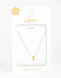 Gold Plated Sterling Silver Initial S Necklace