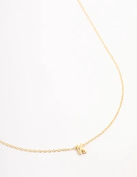 Gold Plated Sterling Silver Letter  K Necklace