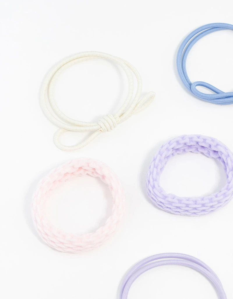Élastiques à cheveux pastel mixtes 7-pack