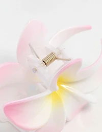 White  Frangipani Flower Claw Clip