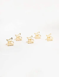 Mini Open Gold Butterfly Hair Clips 5-Pack