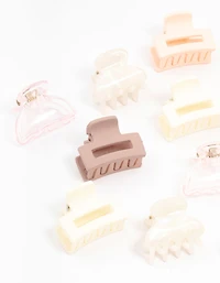 Mini pinces à cheveux Blush & ivoire en pack de 12