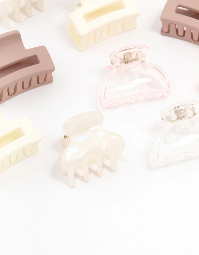 Mini pinces à cheveux Blush & ivoire en pack de 12