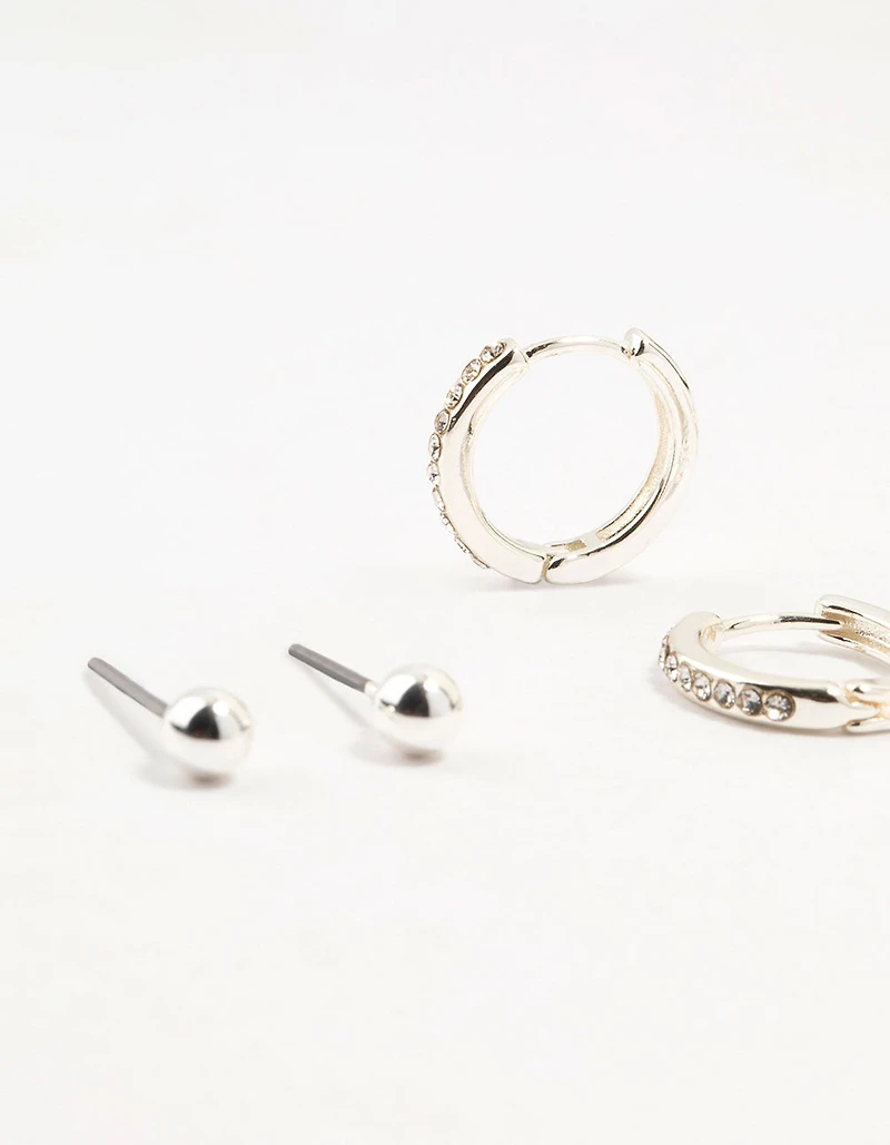 Silver Plated  Celestial Plate Earrings 6-Pack