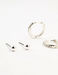 Silver Plated  Celestial Plate Earrings 6-Pack
