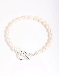 Bracelet T & O en perles plaquées argent