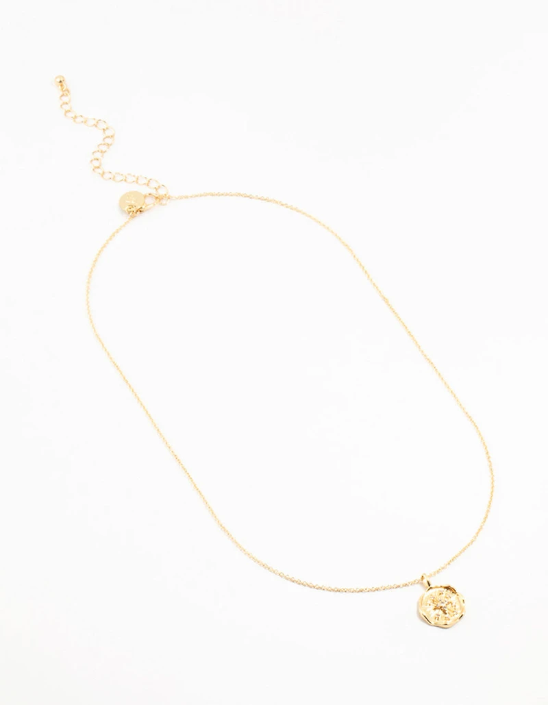 Collier rond céleste plaqué or en Diamante