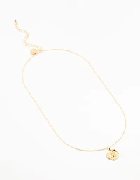 Collier rond céleste plaqué or en Diamante