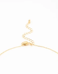 Collier rond céleste plaqué or en Diamante