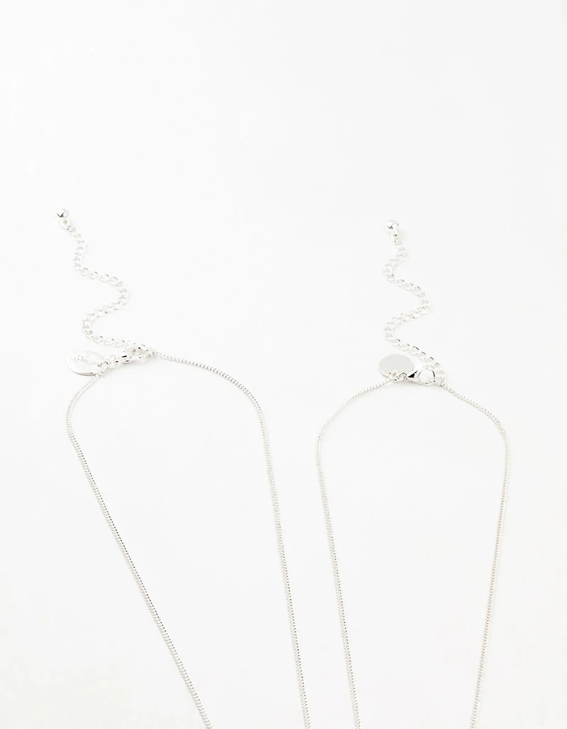 Silver Plated Wing & Diamante Cross Necklace