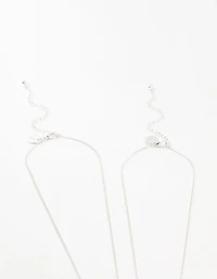 Silver Plated Wing & Diamante Cross Necklace